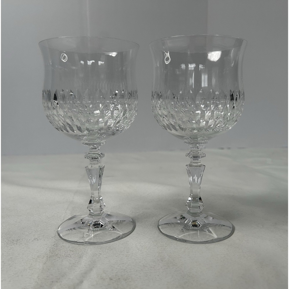 Set Of 2 Vintage Schott-Zwiesel Desiree Water Goblets Crystal Clear Cut Germany